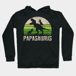 Grandpa Shirts Papasaurus Dinosaur 2 Kids Fathers Day Hoodie